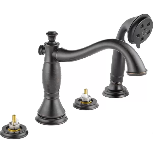 imageDelta Faucet Cassidy Pull Down Bathroom Faucet Brushed Nickel Widespread Bathroom Faucet 3 Hole Bathroom Sink Faucet with Magnetic Docking Stainless 3597SSPDDSTVenetian Bronze