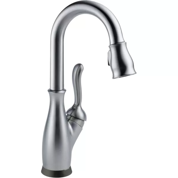 imageDelta Faucet Leland Touch Bar Faucet with Touchless Technology Bar Faucet with Pull Down Sprayer Black Bar Sink Faucet Prep Sink Faucet Wet Bar Faucet Matte Black 9678TLBLDSTArctic Stainless