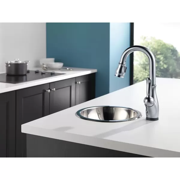 imageDelta Faucet Leland Touch Bar Faucet with Touchless Technology Bar Faucet with Pull Down Sprayer Black Bar Sink Faucet Prep Sink Faucet Wet Bar Faucet Matte Black 9678TLBLDSTArctic Stainless