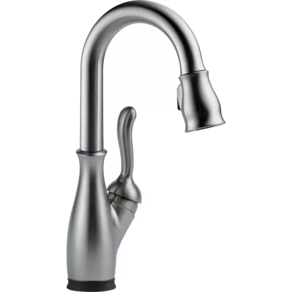 imageDelta Faucet Leland Touch Bar Faucet with Touchless Technology Bar Faucet with Pull Down Sprayer Black Bar Sink Faucet Prep Sink Faucet Wet Bar Faucet Matte Black 9678TLBLDSTArctic Stainless