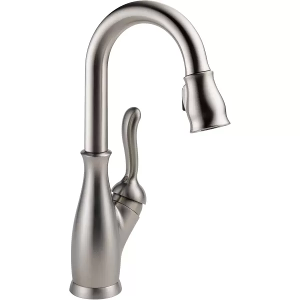 imageDelta Faucet Leland Touch Bar Faucet with Touchless Technology Bar Faucet with Pull Down Sprayer Black Bar Sink Faucet Prep Sink Faucet Wet Bar Faucet Matte Black 9678TLBLDSTSpotShield Stainless