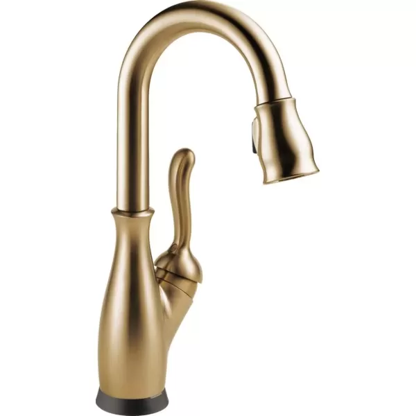 imageDelta Faucet Leland Touch Bar Faucet with Touchless Technology Bar Faucet with Pull Down Sprayer Black Bar Sink Faucet Prep Sink Faucet Wet Bar Faucet Matte Black 9678TLBLDSTChampagne Bronze