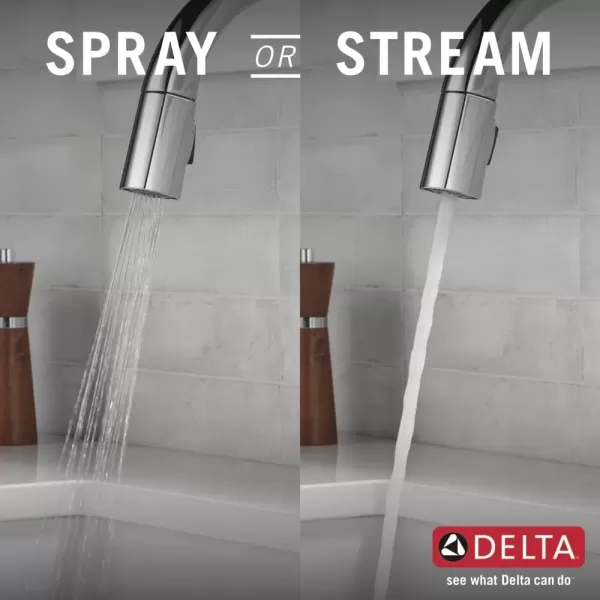 imageDelta Faucet Monrovia Touch Kitchen Faucet Brushed Nickel Kitchen Faucets with Pull Down Sprayer Kitchen Sink Faucet Delta Touch2O Technology Lumicoat Arctic Stainless 9191TARPRDST