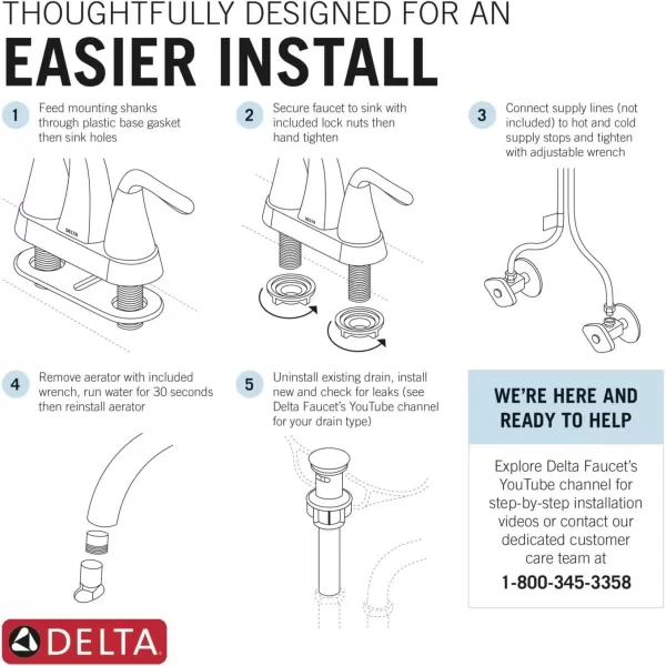 imageDelta Faucet Nicoli Centerset Bathroom Faucet Black and Gold 2Handle Bathroom Faucet Delta Bathroom Sink Faucet Black 3Hole Bathroom Faucet Matte BlackChampagne Bronze 25749LFGZMatte Black