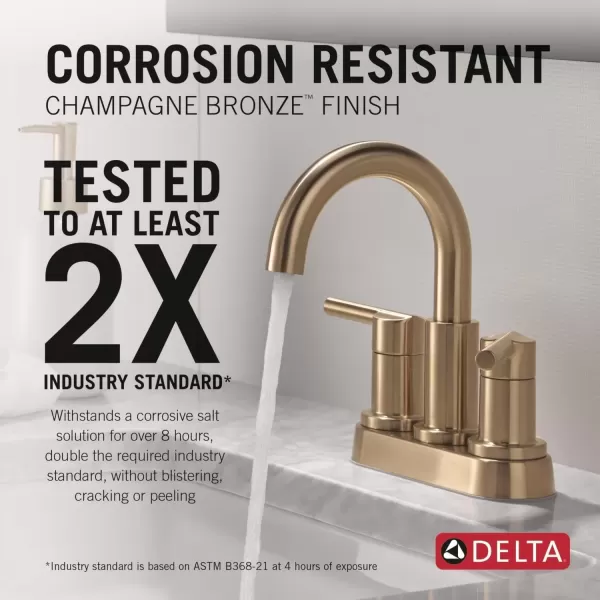 imageDelta Faucet Nicoli Centerset Bathroom Faucet Black and Gold 2Handle Bathroom Faucet Delta Bathroom Sink Faucet Black 3Hole Bathroom Faucet Matte BlackChampagne Bronze 25749LFGZChampagne Bronze
