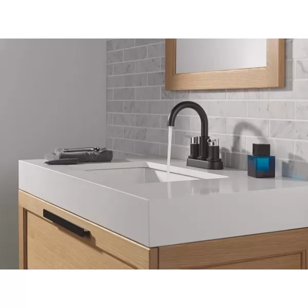 imageDelta Faucet Nicoli Centerset Bathroom Faucet Black and Gold 2Handle Bathroom Faucet Delta Bathroom Sink Faucet Black 3Hole Bathroom Faucet Matte BlackChampagne Bronze 25749LFGZMatte BlackChrome
