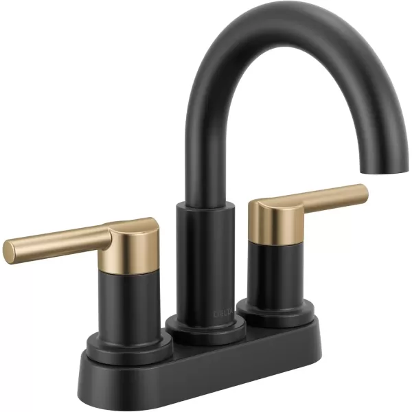 imageDelta Faucet Nicoli Centerset Bathroom Faucet Black and Gold 2Handle Bathroom Faucet Delta Bathroom Sink Faucet Black 3Hole Bathroom Faucet Matte BlackChampagne Bronze 25749LFGZMatte BlackChampagne Bronze
