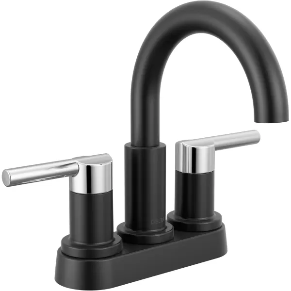 imageDelta Faucet Nicoli Centerset Bathroom Faucet Black and Gold 2Handle Bathroom Faucet Delta Bathroom Sink Faucet Black 3Hole Bathroom Faucet Matte BlackChampagne Bronze 25749LFGZMatte BlackChrome