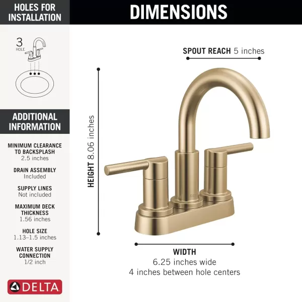 imageDelta Faucet Nicoli Centerset Bathroom Faucet Black and Gold 2Handle Bathroom Faucet Delta Bathroom Sink Faucet Black 3Hole Bathroom Faucet Matte BlackChampagne Bronze 25749LFGZChampagne Bronze