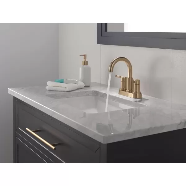 imageDelta Faucet Nicoli Centerset Bathroom Faucet Black and Gold 2Handle Bathroom Faucet Delta Bathroom Sink Faucet Black 3Hole Bathroom Faucet Matte BlackChampagne Bronze 25749LFGZChampagne Bronze