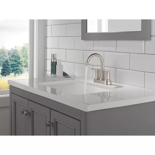 imageDelta Faucet Nicoli Centerset Bathroom Faucet Black and Gold 2Handle Bathroom Faucet Delta Bathroom Sink Faucet Black 3Hole Bathroom Faucet Matte BlackChampagne Bronze 25749LFGZStainless