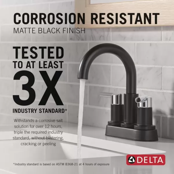 imageDelta Faucet Nicoli Centerset Bathroom Faucet Black and Gold 2Handle Bathroom Faucet Delta Bathroom Sink Faucet Black 3Hole Bathroom Faucet Matte BlackChampagne Bronze 25749LFGZMatte BlackChrome