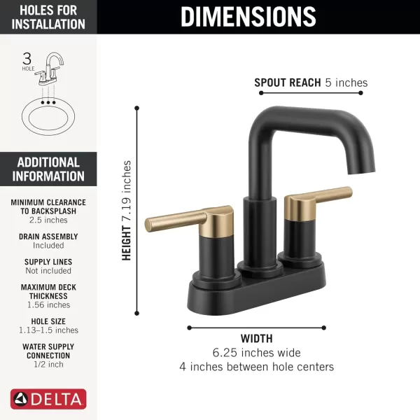 imageDelta Faucet Nicoli Centerset Bathroom Faucet Brushed Nickel 2Handle Bathroom Faucet Delta Bathroom Sink Faucet Brushed Nickel 3Hole Bathroom Faucet Stainless 25849LFSSMatte BlackChampagne Bronze