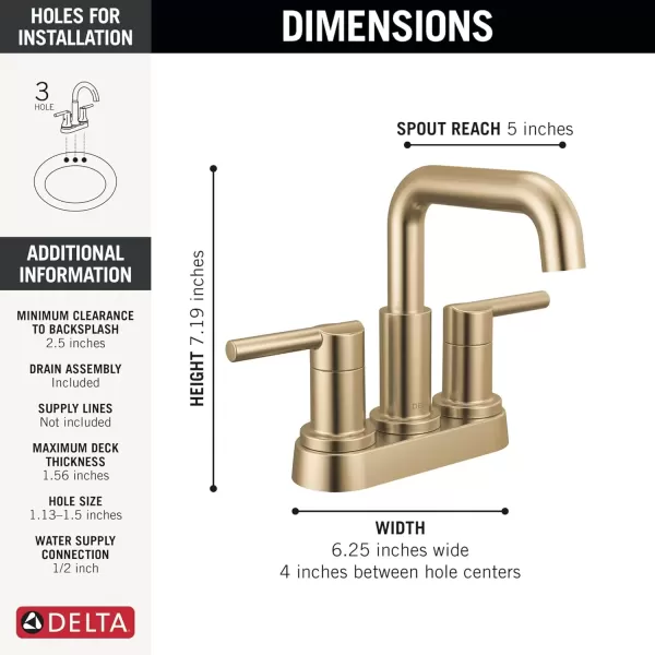 imageDelta Faucet Nicoli Centerset Bathroom Faucet Brushed Nickel 2Handle Bathroom Faucet Delta Bathroom Sink Faucet Brushed Nickel 3Hole Bathroom Faucet Stainless 25849LFSSChampagne Bronze