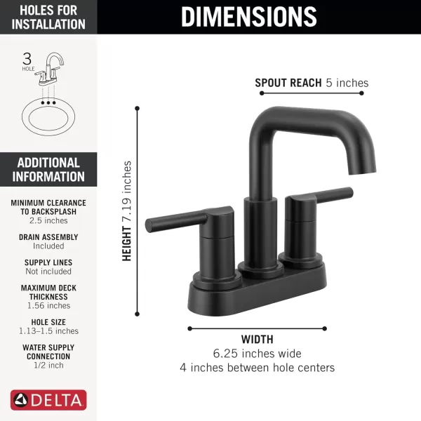 imageDelta Faucet Nicoli Centerset Bathroom Faucet Brushed Nickel 2Handle Bathroom Faucet Delta Bathroom Sink Faucet Brushed Nickel 3Hole Bathroom Faucet Stainless 25849LFSSMatte Black