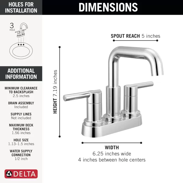 imageDelta Faucet Nicoli Centerset Bathroom Faucet Brushed Nickel 2Handle Bathroom Faucet Delta Bathroom Sink Faucet Brushed Nickel 3Hole Bathroom Faucet Stainless 25849LFSSChrome