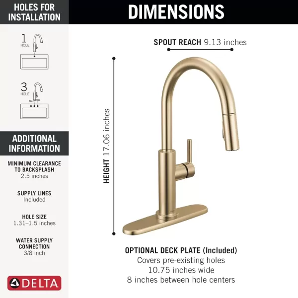 imageDelta Faucet Nicoli Kitchen Faucet with Pull Down Sprayer Champagne Gold Kitchen Sink Faucet Modern Kitchen Faucet Kitchen Faucet Sprayer Single Hole Kitchen Faucet Champagne Bronze 19867LFCZChampagne Bronze
