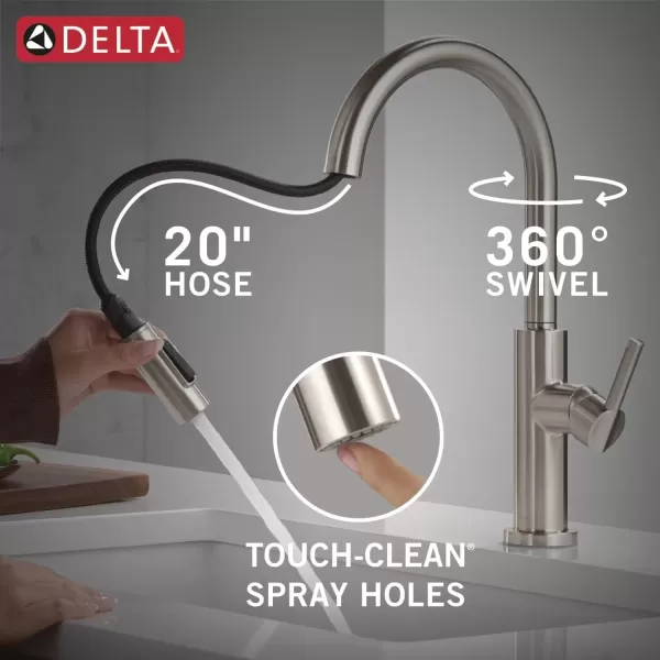 imageDelta Faucet Nicoli Kitchen Faucet with Pull Down Sprayer Champagne Gold Kitchen Sink Faucet Modern Kitchen Faucet Kitchen Faucet Sprayer Single Hole Kitchen Faucet Champagne Bronze 19867LFCZStainless