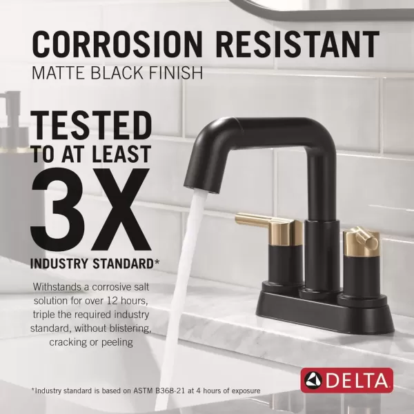 imageDelta Faucet Nicoli PullDown Centerset Bathroom Faucet Chrome Bathroom Sink Faucet Bathroom Faucet with Pull Out Sprayer 3Hole Bathroom Faucet Chrome 25849LFPDMatte BlackChampagne Bronze