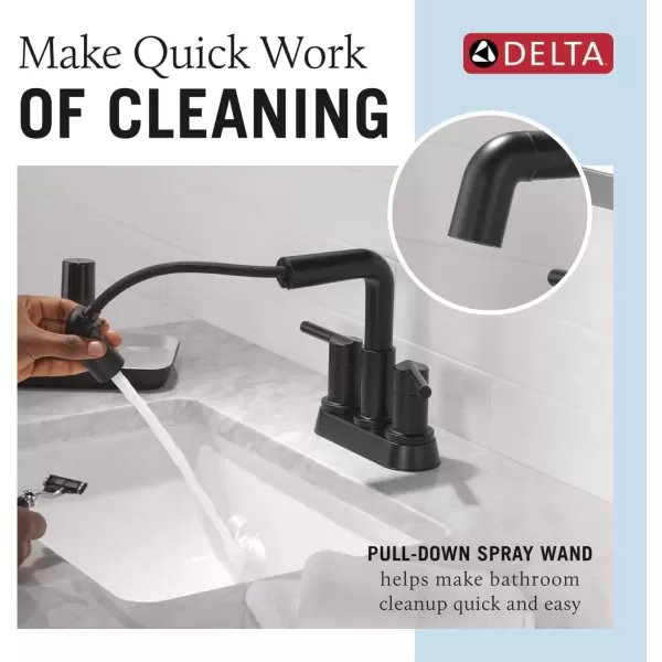 imageDelta Faucet Nicoli PullDown Centerset Bathroom Faucet Chrome Bathroom Sink Faucet Bathroom Faucet with Pull Out Sprayer 3Hole Bathroom Faucet Chrome 25849LFPDMatte Black