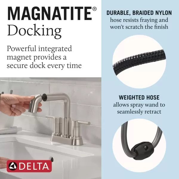 imageDelta Faucet Nicoli PullDown Centerset Bathroom Faucet Chrome Bathroom Sink Faucet Bathroom Faucet with Pull Out Sprayer 3Hole Bathroom Faucet Chrome 25849LFPDStainless