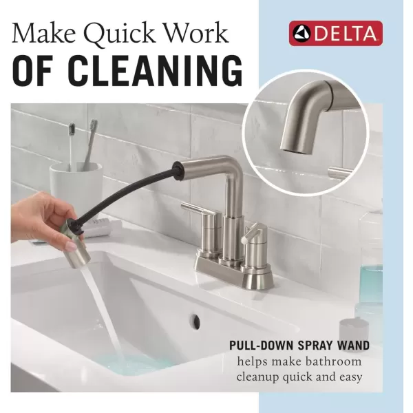 imageDelta Faucet Nicoli PullDown Centerset Bathroom Faucet Chrome Bathroom Sink Faucet Bathroom Faucet with Pull Out Sprayer 3Hole Bathroom Faucet Chrome 25849LFPDStainless