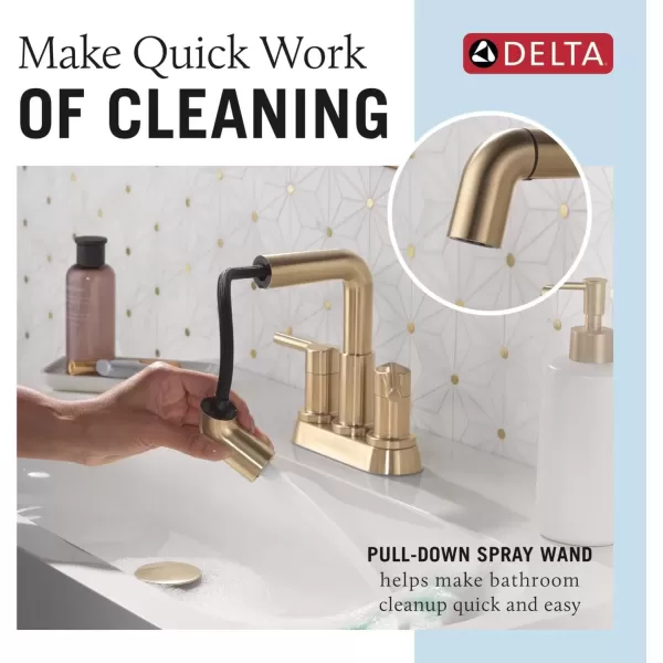 imageDelta Faucet Nicoli PullDown Centerset Bathroom Faucet Chrome Bathroom Sink Faucet Bathroom Faucet with Pull Out Sprayer 3Hole Bathroom Faucet Chrome 25849LFPDChampagne Bronze