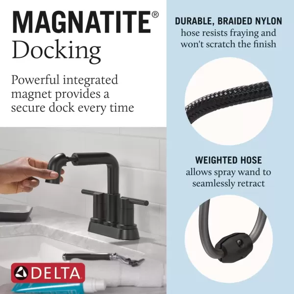 imageDelta Faucet Nicoli PullDown Centerset Bathroom Faucet Chrome Bathroom Sink Faucet Bathroom Faucet with Pull Out Sprayer 3Hole Bathroom Faucet Chrome 25849LFPDMatte Black