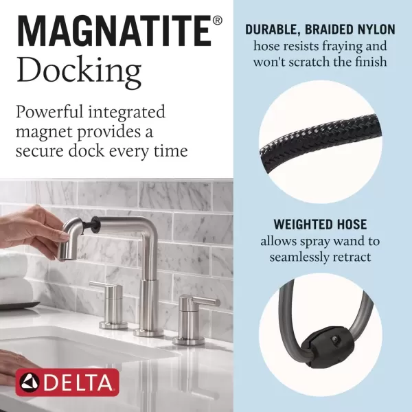 imageDelta Faucet Nicoli PullDown Widespread Bathroom Faucet Gold Bathroom Sink Faucet Bathroom Faucet with Pull Out Sprayer 3Hole Bathroom Faucet Champagne Bronze 35849LFCZPDStainless