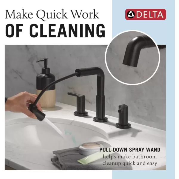 imageDelta Faucet Nicoli PullDown Widespread Bathroom Faucet Gold Bathroom Sink Faucet Bathroom Faucet with Pull Out Sprayer 3Hole Bathroom Faucet Champagne Bronze 35849LFCZPDMatte Black