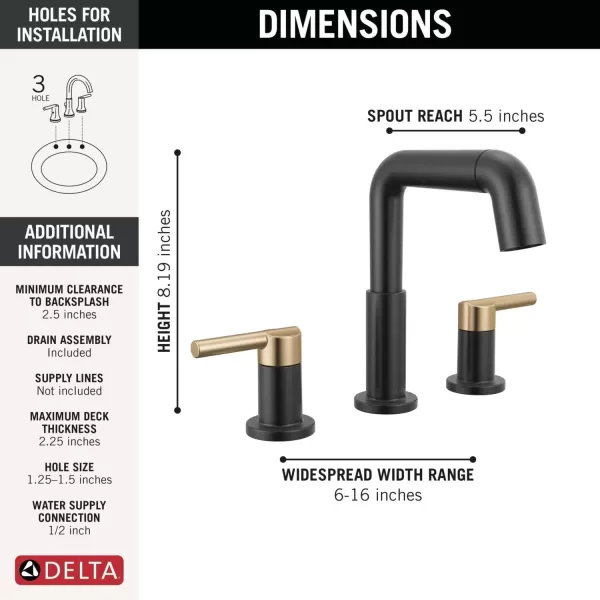 imageDelta Faucet Nicoli PullDown Widespread Bathroom Faucet Gold Bathroom Sink Faucet Bathroom Faucet with Pull Out Sprayer 3Hole Bathroom Faucet Champagne Bronze 35849LFCZPDMatte BlackChampagne Bronze