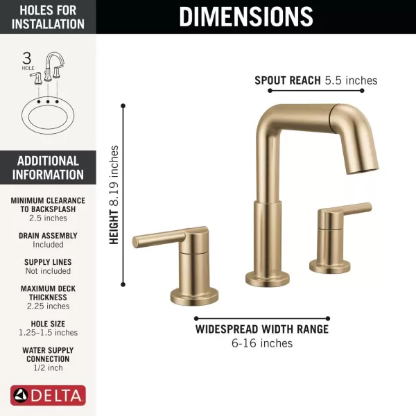 imageDelta Faucet Nicoli PullDown Widespread Bathroom Faucet Gold Bathroom Sink Faucet Bathroom Faucet with Pull Out Sprayer 3Hole Bathroom Faucet Champagne Bronze 35849LFCZPDChampagne Bronze