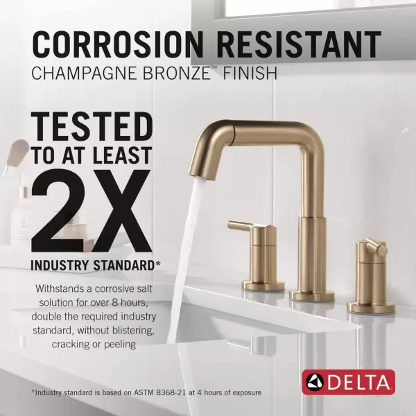 imageDelta Faucet Nicoli PullDown Widespread Bathroom Faucet Gold Bathroom Sink Faucet Bathroom Faucet with Pull Out Sprayer 3Hole Bathroom Faucet Champagne Bronze 35849LFCZPDChampagne Bronze