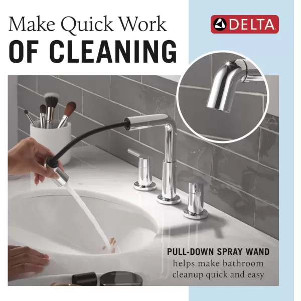 imageDelta Faucet Nicoli PullDown Widespread Bathroom Faucet Gold Bathroom Sink Faucet Bathroom Faucet with Pull Out Sprayer 3Hole Bathroom Faucet Champagne Bronze 35849LFCZPDChrome