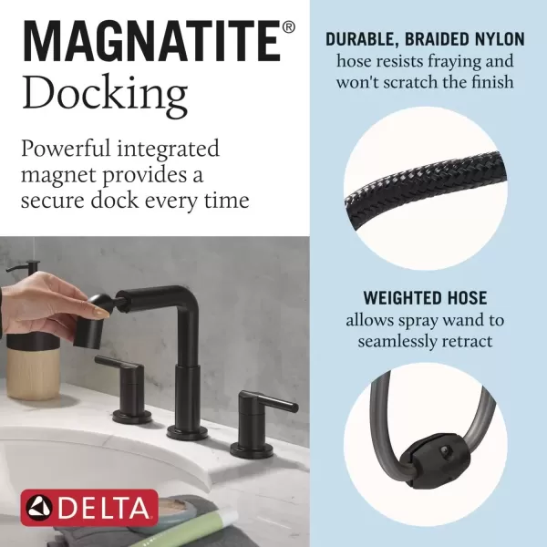 imageDelta Faucet Nicoli PullDown Widespread Bathroom Faucet Gold Bathroom Sink Faucet Bathroom Faucet with Pull Out Sprayer 3Hole Bathroom Faucet Champagne Bronze 35849LFCZPDMatte Black