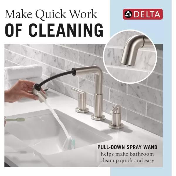 imageDelta Faucet Nicoli PullDown Widespread Bathroom Faucet Gold Bathroom Sink Faucet Bathroom Faucet with Pull Out Sprayer 3Hole Bathroom Faucet Champagne Bronze 35849LFCZPDStainless