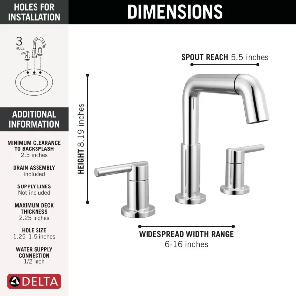 imageDelta Faucet Nicoli PullDown Widespread Bathroom Faucet Gold Bathroom Sink Faucet Bathroom Faucet with Pull Out Sprayer 3Hole Bathroom Faucet Champagne Bronze 35849LFCZPDChrome