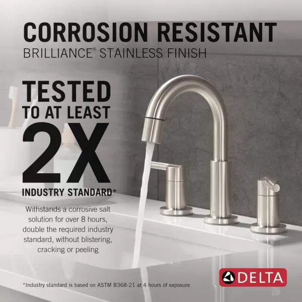 imageDelta Faucet Nicoli PullDown Widespread Bathroom Faucet Matte Black Bathroom Sink Faucet Bathroom Faucet with Pull Out Sprayer 3Hole Bathroom Faucet Matte Black 35749LFBLPDStainless