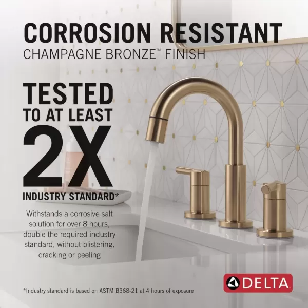 imageDelta Faucet Nicoli PullDown Widespread Bathroom Faucet Matte Black Bathroom Sink Faucet Bathroom Faucet with Pull Out Sprayer 3Hole Bathroom Faucet Matte Black 35749LFBLPDChampagne Bronze