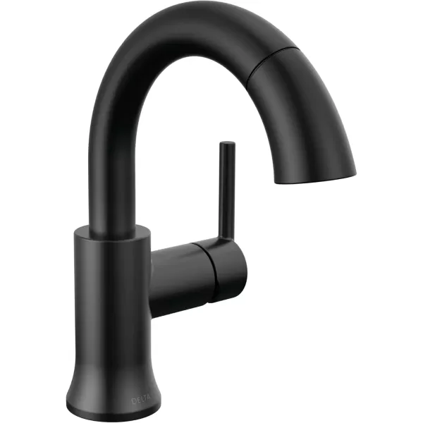 imageDelta Faucet Trinsic Pull Down Bathroom Faucet Bathroom Pull Out Faucet Black Single Hole Bathroom Faucet with Pull Down Sprayer Bathroom Sink Faucet Magnetic Docking Matte Black 559HARBLPDDSTMatte Black