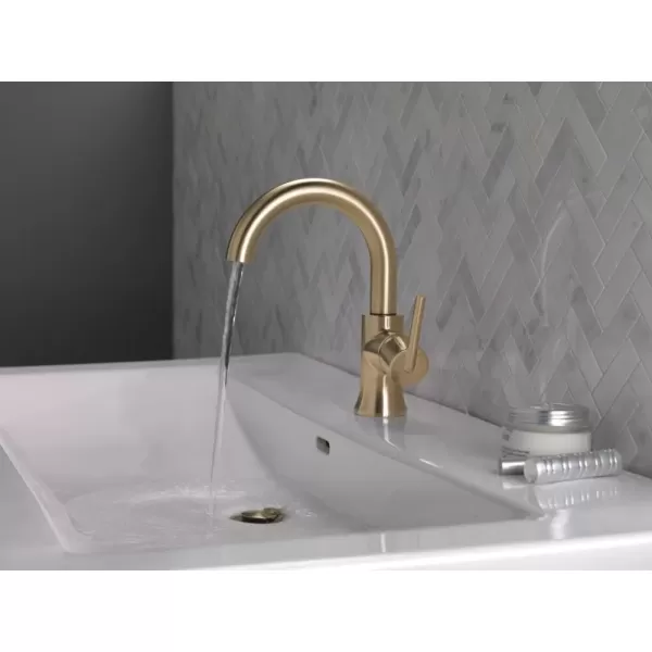 imageDelta Faucet Trinsic Pull Down Bathroom Faucet Bathroom Pull Out Faucet Black Single Hole Bathroom Faucet with Pull Down Sprayer Bathroom Sink Faucet Magnetic Docking Matte Black 559HARBLPDDSTChampagne Bronze