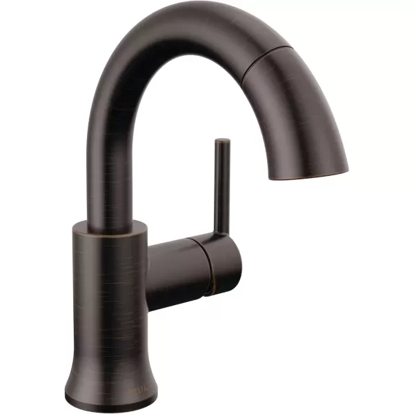 imageDelta Faucet Trinsic Pull Down Bathroom Faucet Bathroom Pull Out Faucet Black Single Hole Bathroom Faucet with Pull Down Sprayer Bathroom Sink Faucet Magnetic Docking Matte Black 559HARBLPDDSTVenetian Bronze