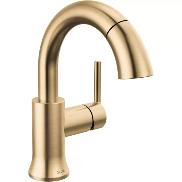 imageDelta Faucet Trinsic Pull Down Bathroom Faucet Bathroom Pull Out Faucet Black Single Hole Bathroom Faucet with Pull Down Sprayer Bathroom Sink Faucet Magnetic Docking Matte Black 559HARBLPDDSTChampagne Bronze