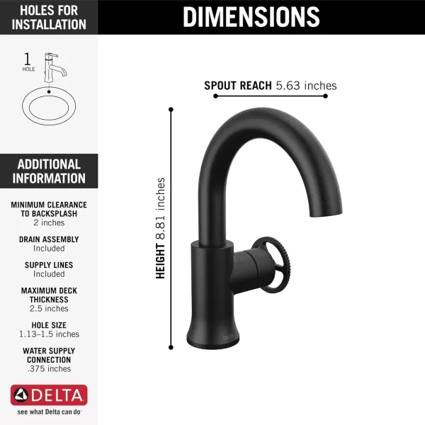 imageDelta Faucet Trinsic Pull Down Bathroom Faucet Bathroom Pull Out Faucet Black Single Hole Bathroom Faucet with Pull Down Sprayer Bathroom Sink Faucet Magnetic Docking Matte Black 559HARBLPDDSTMatte Black