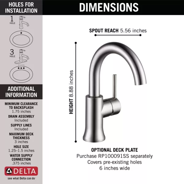 imageDelta Faucet Trinsic Pull Down Bathroom Faucet Bathroom Pull Out Faucet Black Single Hole Bathroom Faucet with Pull Down Sprayer Bathroom Sink Faucet Magnetic Docking Matte Black 559HARBLPDDSTStainless