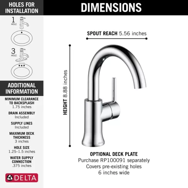 imageDelta Faucet Trinsic Pull Down Bathroom Faucet Bathroom Pull Out Faucet Black Single Hole Bathroom Faucet with Pull Down Sprayer Bathroom Sink Faucet Magnetic Docking Matte Black 559HARBLPDDSTChrome