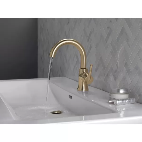 imageDelta Faucet Trinsic Pull Down Bathroom Faucet Bathroom Pull Out Faucet Black Single Hole Bathroom Faucet with Pull Down Sprayer Bathroom Sink Faucet Magnetic Docking Matte Black 559HARBLPDDSTChampagne Bronze