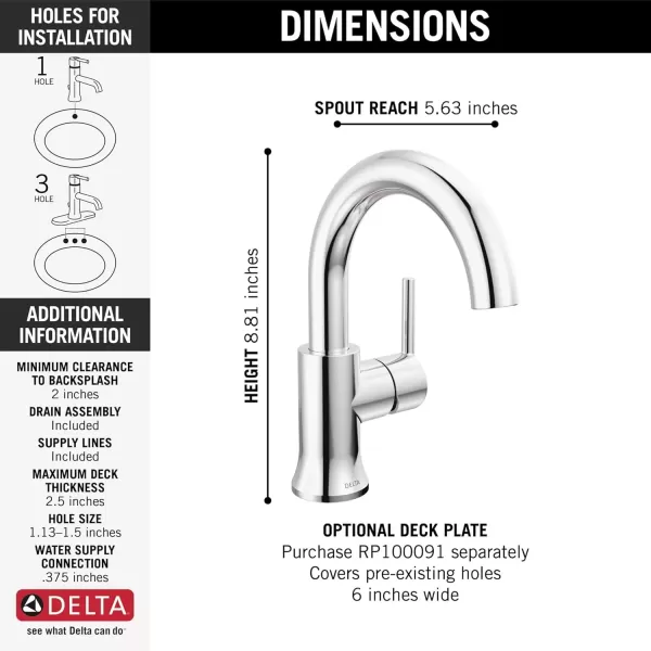 imageDelta Faucet Trinsic Pull Down Bathroom Faucet Bathroom Pull Out Faucet Black Single Hole Bathroom Faucet with Pull Down Sprayer Bathroom Sink Faucet Magnetic Docking Matte Black 559HARBLPDDSTChrome