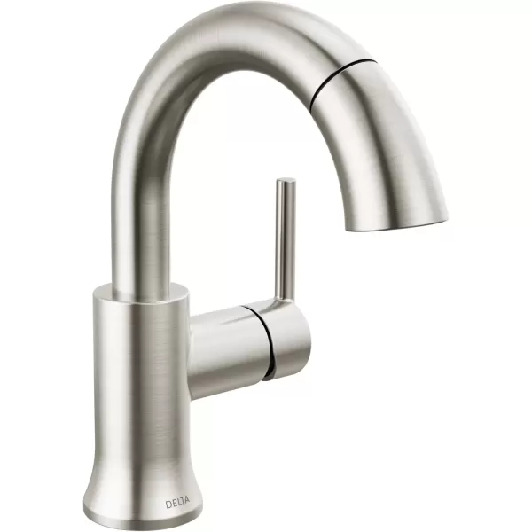 imageDelta Faucet Trinsic Pull Down Bathroom Faucet Bathroom Pull Out Faucet Black Single Hole Bathroom Faucet with Pull Down Sprayer Bathroom Sink Faucet Magnetic Docking Matte Black 559HARBLPDDSTStainless