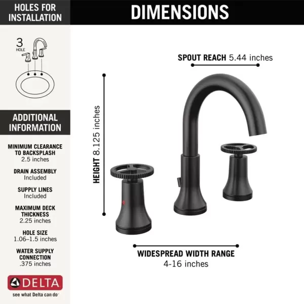 imageDelta Faucet Trinsic Pull Down Bathroom Faucet Bathroom Pull Out Faucet Brushed Nickel Widespread Bathroom Faucet 3 Hole Bathroom Sink Faucet with Magnetic Docking Stainless 3558SSPDDSTMatte Black